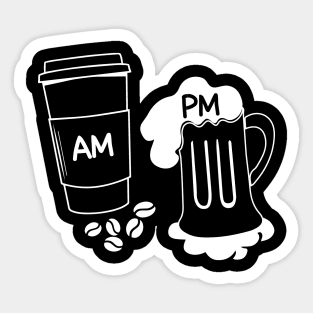 AM PM Coffee Wine Lover Sticker